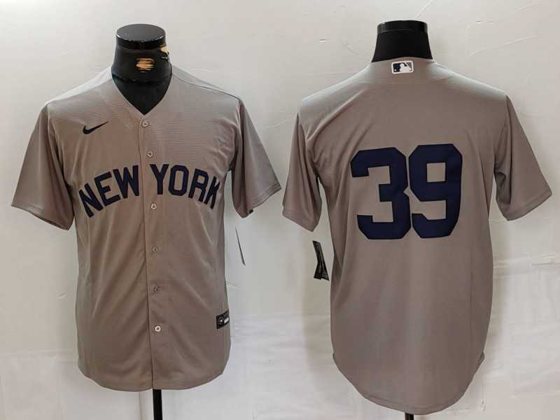Men%27s New York Yankees #39 Jose Trevino Grey Cool Base Stitched Jersey->new york yankees->MLB Jersey